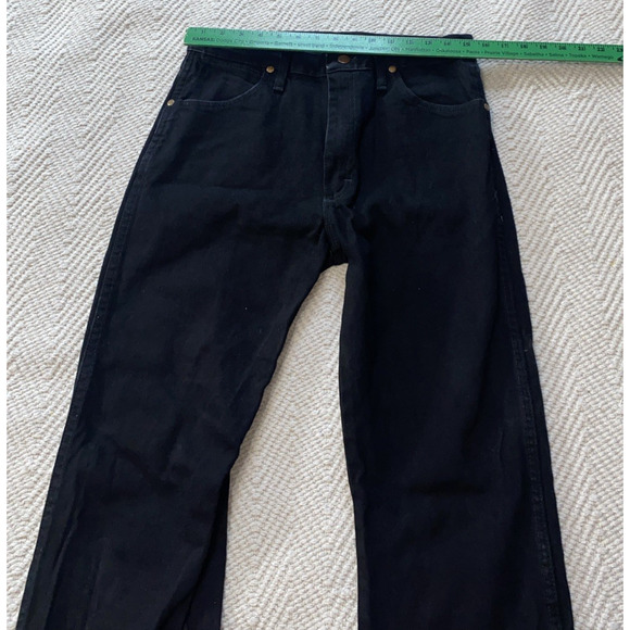 Wrangler Jeans Men 31x34 Black Denim Straight Leg Western Cowboy Rodeo Chore - Picture 5 of 8